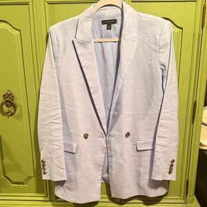 Ann Taylor Sky Blue Blazer with Gold Accents